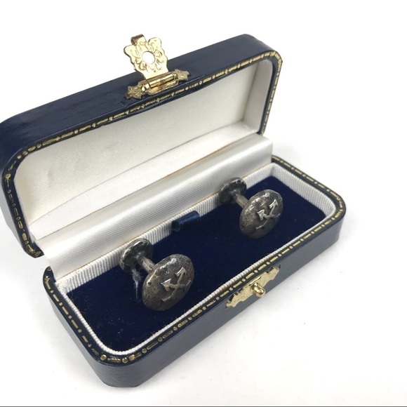 Bell Hammered Sterling Silver Brutalist Cufflinks - Picture 1 of 8